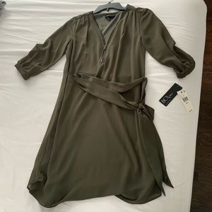 COPY - Olive dress, quarter sleeve